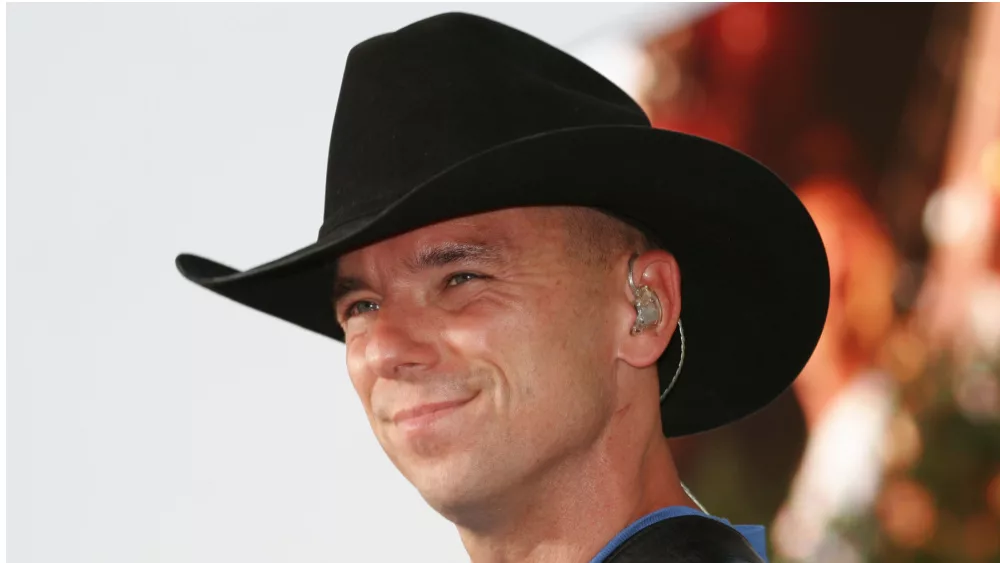 close up Kenny Chesney wearing black cowboy hat