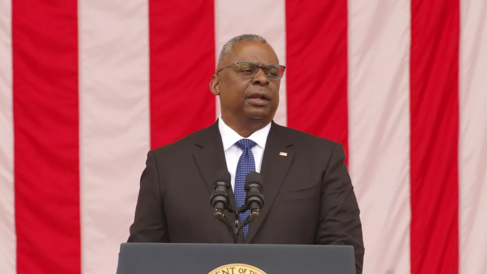 U.S. Secretary of Defense Lloyd Austin at Arlington National Cemetery, VA - May 29, 2023: