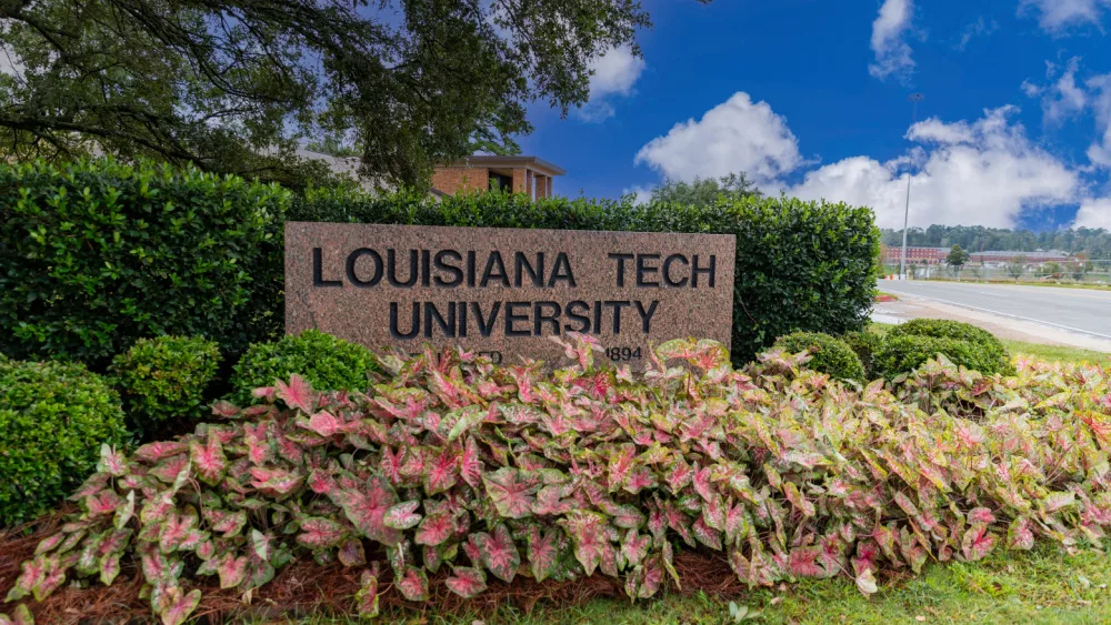 Louisiana Tech University sign on campus Ruston, LA