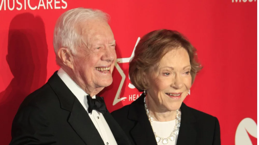 Former President Jimmy Carter and former First Lady Rosalynn Carter at at Los Angeles Convention Center on February 6, 2015 in Los Angeles, CA