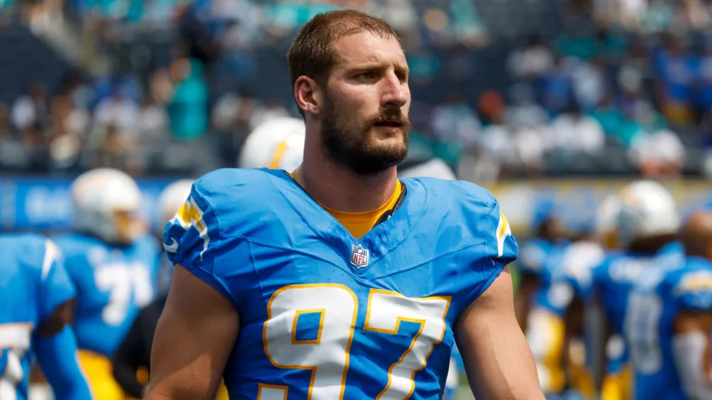 Los Angeles Chargers linebacker Joey Bosa (97) Sept. 10, 2023, in Inglewood, Calif.