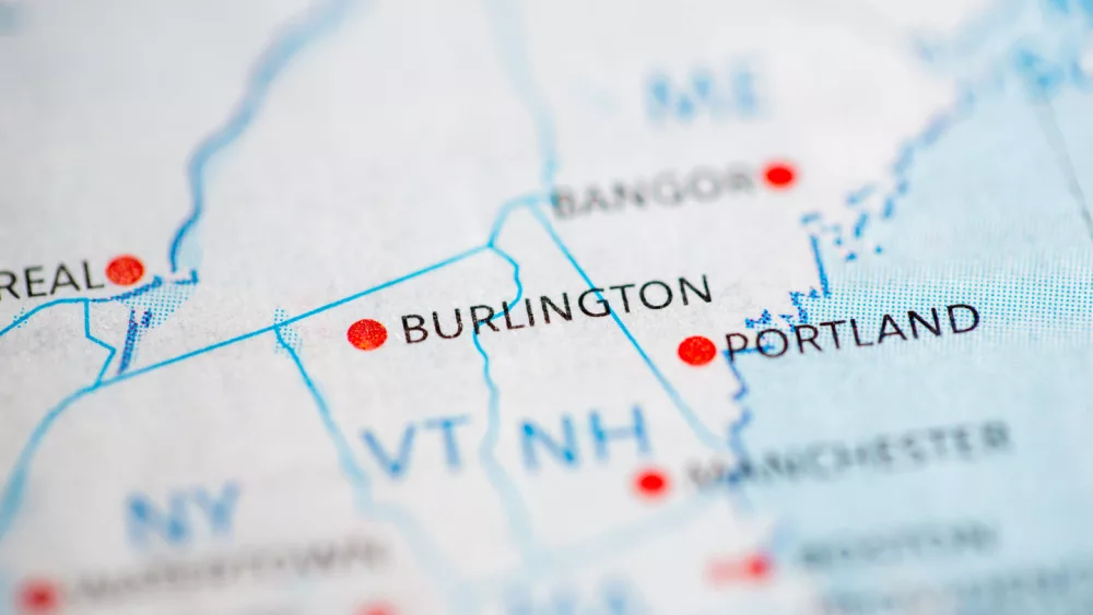 map locating Burlington, Vermont