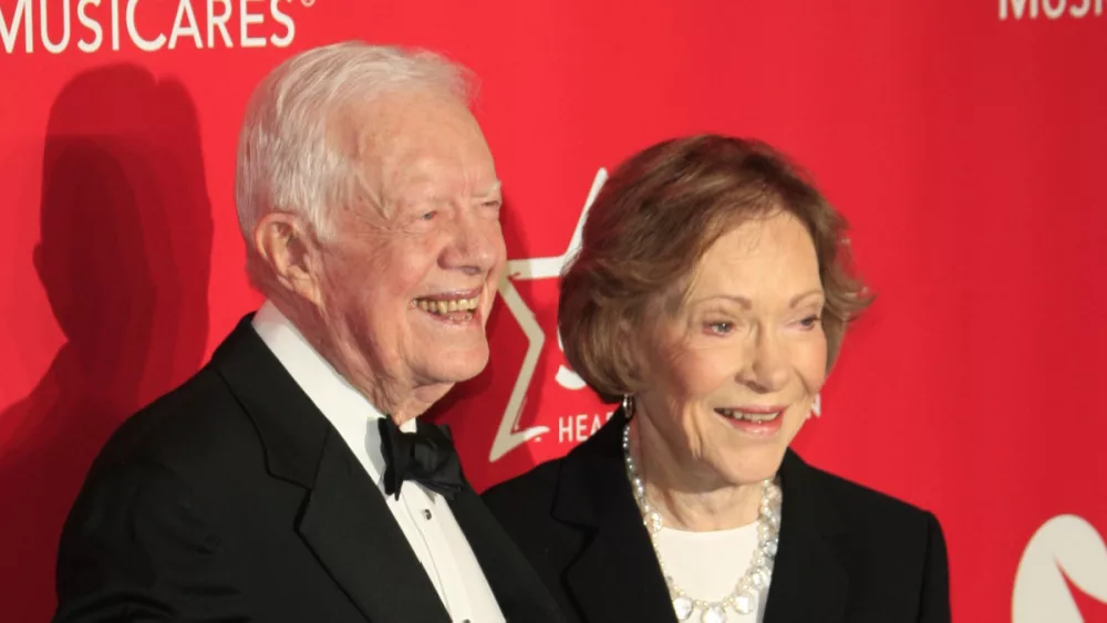 Former U.S. President Jimmy Carter, Rosalynn Carter at the MusiCares 2015 Person Of The Year Gala at a Los Angeles Convention Center on February 6, 2015 in Los Angeles, CA