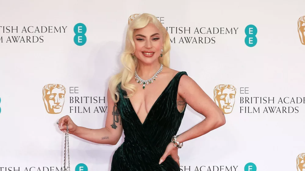 Lady Gaga attends the EE British Academy Film Awards 2022 at Royal Albert Hall in London, England.