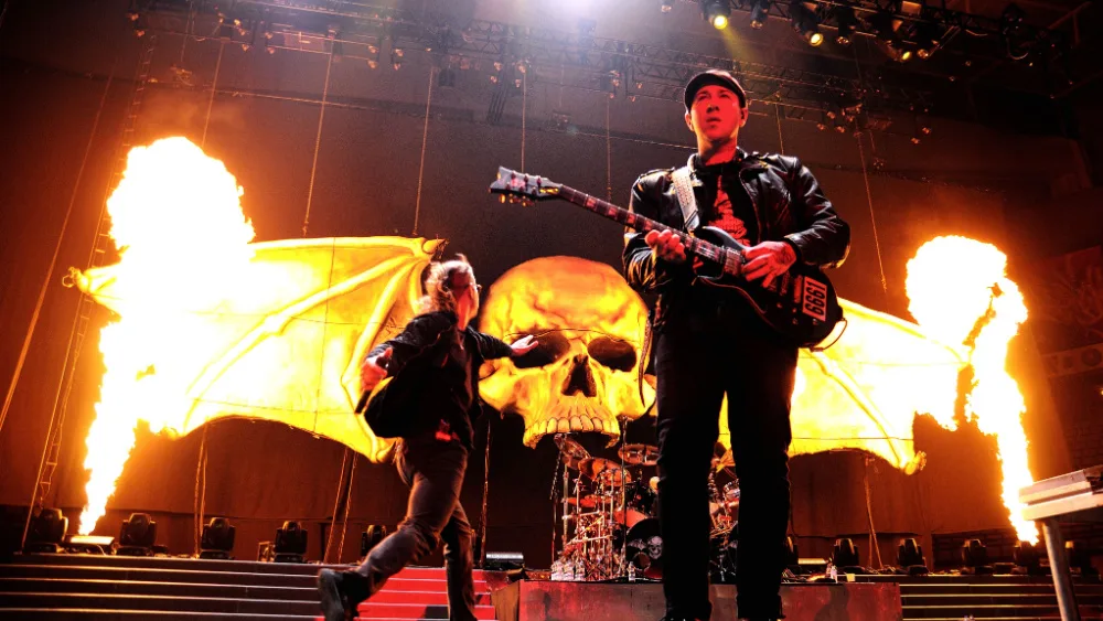 Avenged Sevenfold at Olimpic de Badalona stage on November 25, 2013 in Barcelona, Spain.