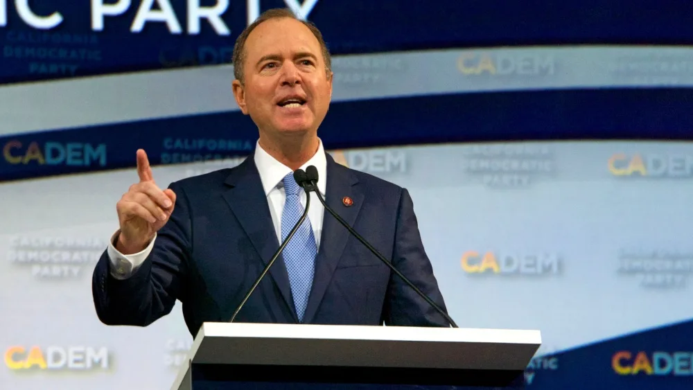 Senator Adam Schiff speaking at the Democratic Party Endorsing Convention in Long Beach, CA. Nov 16, 2019: