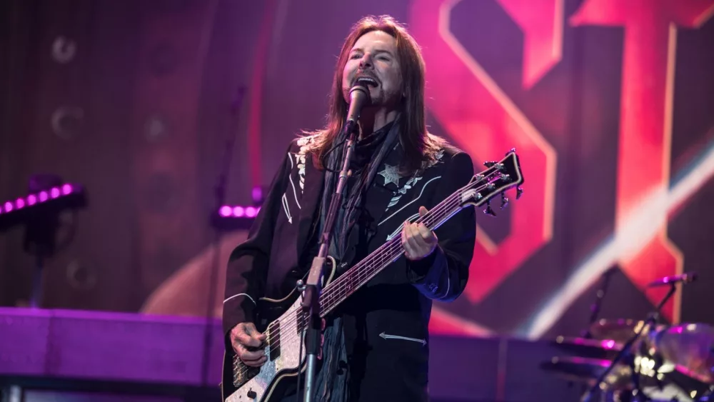 Guitarist Ricky Phillips with Styx performs live at the Dow Event Center.Saginaw, MI / USA - March 20, 2018