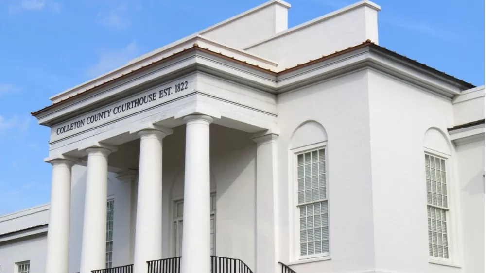 The Colleton County Courthouse, site of the High Profile Alex Murdaugh Murder Trial. Walterboro, South Carolina USA - February 27, 2023