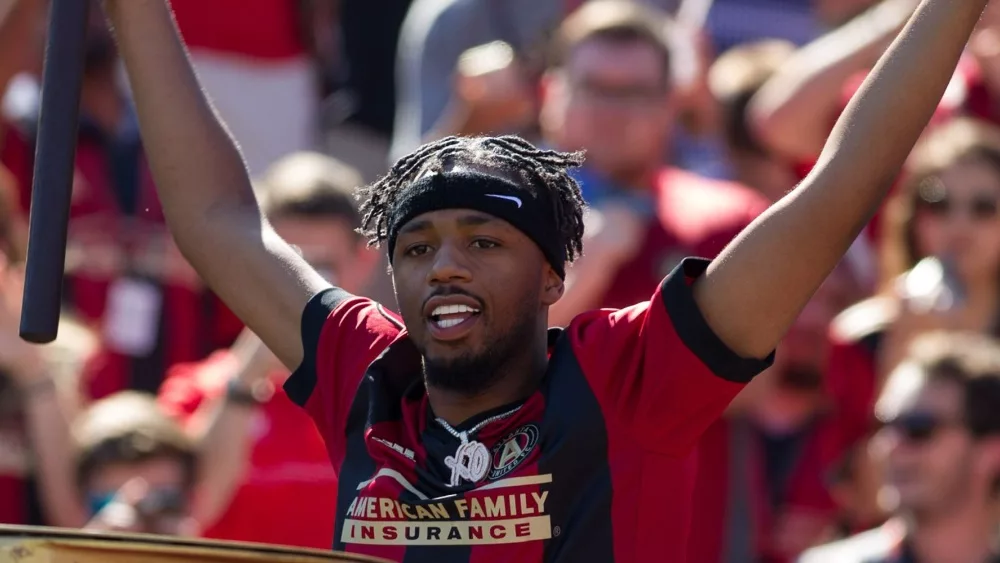 Music Producer Metro Boomin at the MLS Atlanta United Hosted Orlando City on Saturday 29th, 2017 at the Georgia Tech campus Bobby Dodd Stadium in Atlanta, Georgia.