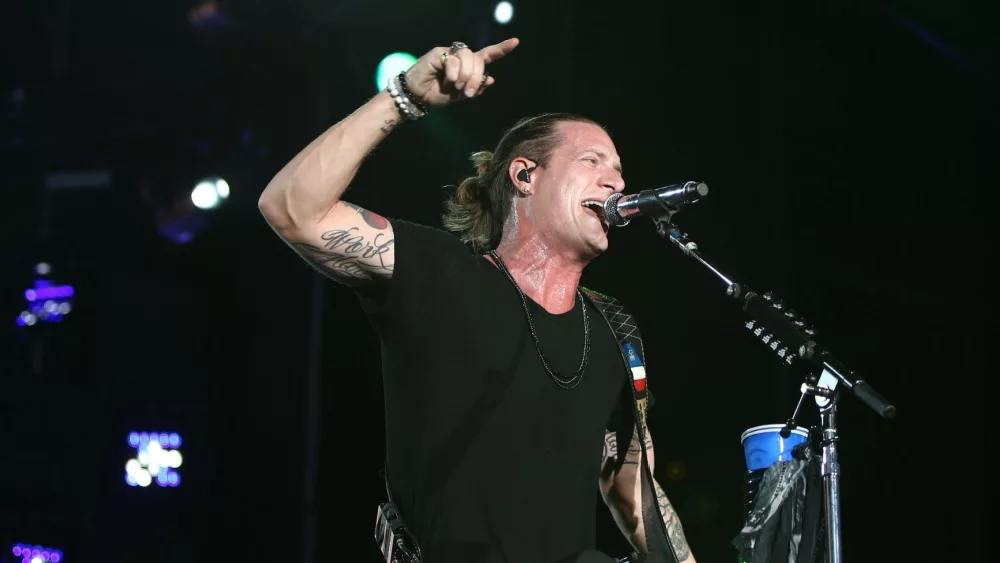 Tyler Hubbard of Florida Georgia Line performs during the 'Kick The Dust Up' Tour at Vanderbilt Stadium on July 11, 2015 in Nashville, Tennessee.