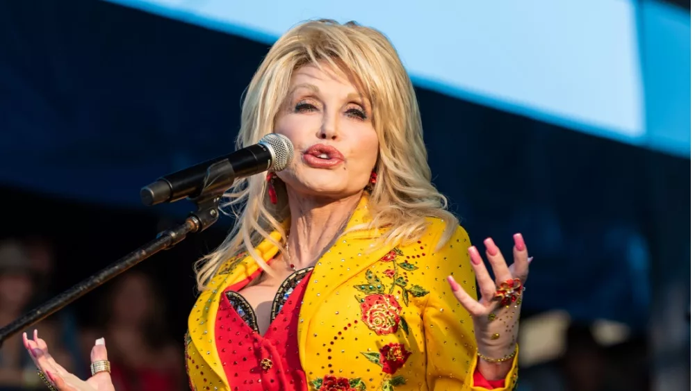 Dolly Parton performs at The Newport Folk Festival in Rhode Island. Newport, Rhode Island, USA - July 27,2019