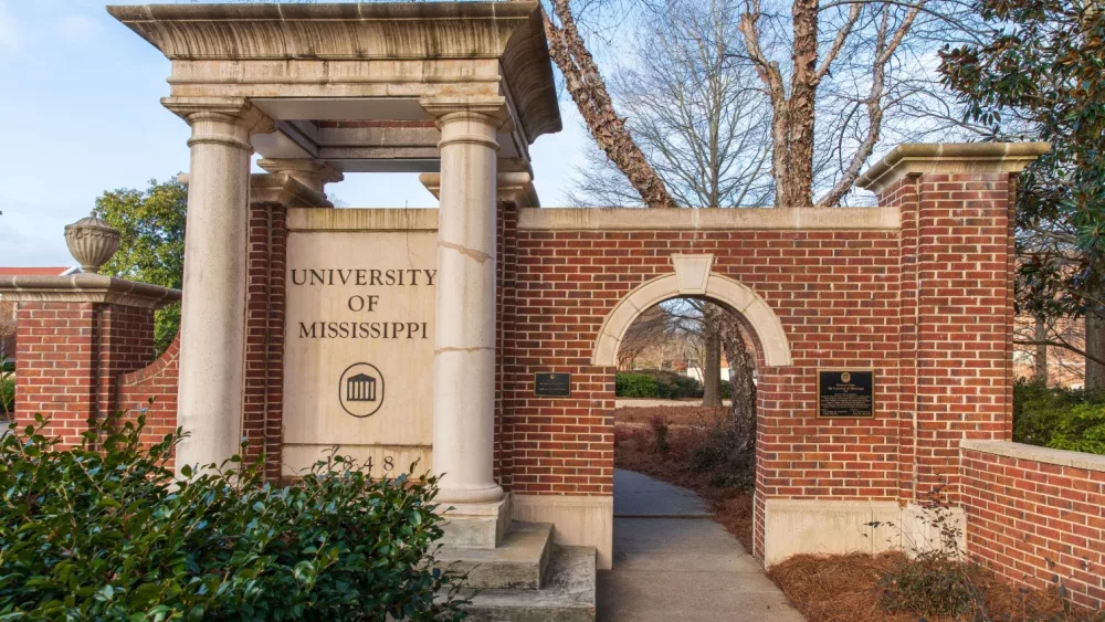 Entrance to the University of Mississippi in Oxford, MS