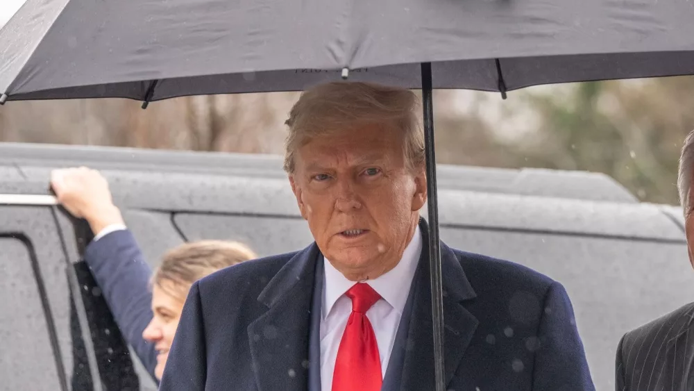 Former President Donald Trump Jr. attends wake for NYPD officer Jonathan Diller at Massapequa Funeral Home in Massapequa Park, NY on March 28, 2024