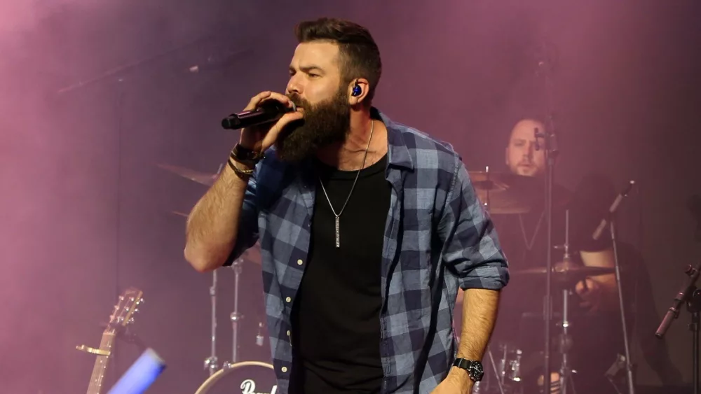 Jordan Davis performs at CMT's RAMJAM on June 3, 2019 at TopGolf in Nashville, Tennessee.