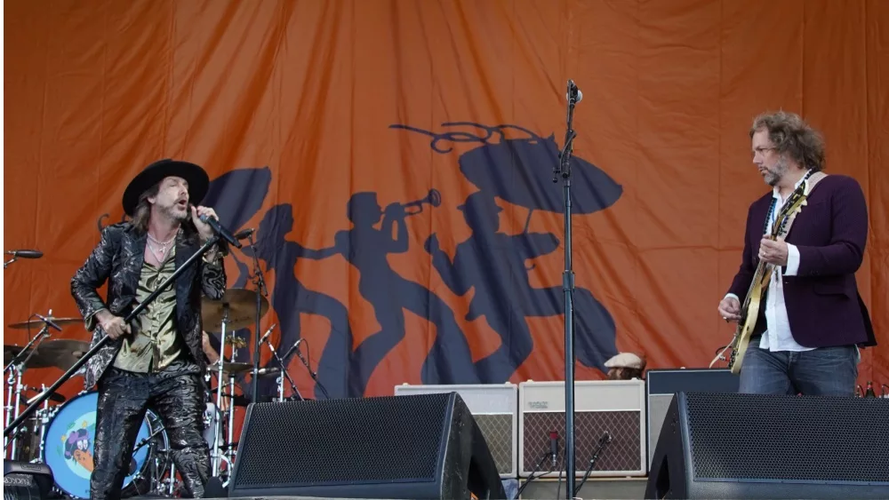 Chris and Rich Robinson of the Black Crowes performs at the 2022 New Orleans Jazz and Heritage Festival. New Orleans, LA USA