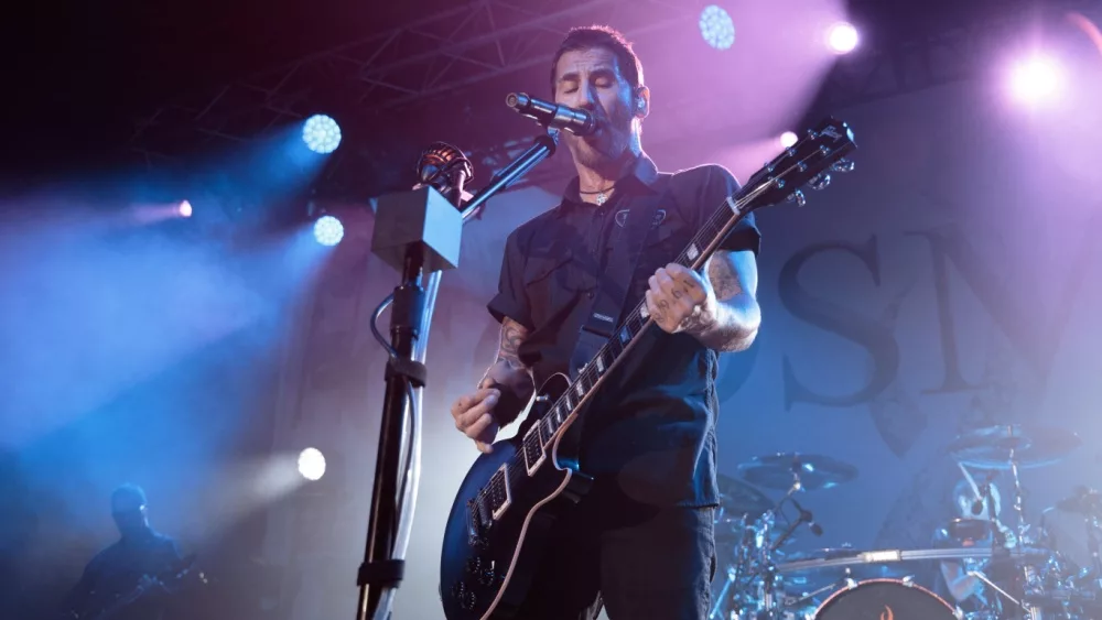 Singer/guitarist Sully Erna from Godsmack perform live at Manchester Academy Uk. Manchester,United Kingdom, 9th october 2022