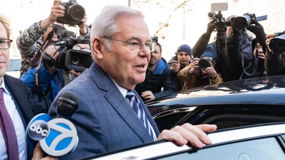 Senator Bob Menendez and his wife Nadine Menendez depart Manhattan Federal court in New York after arraignment on new charges in bribery case on March 11, 2024