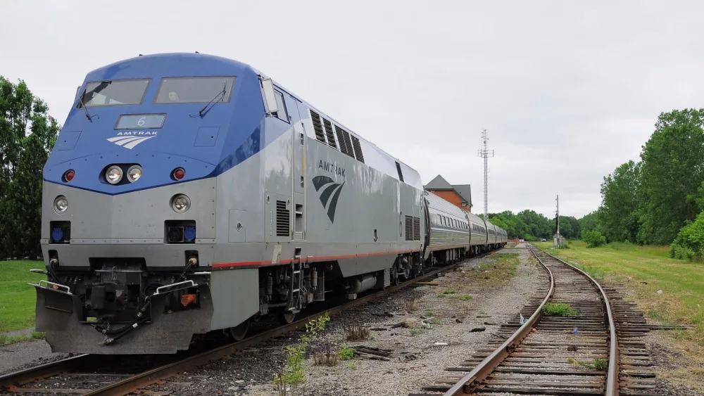 AMTRAK Passenger train Toronto - New York stands at Niagara Falls station on June 29, 2011 in Niagara Falls, Canada.