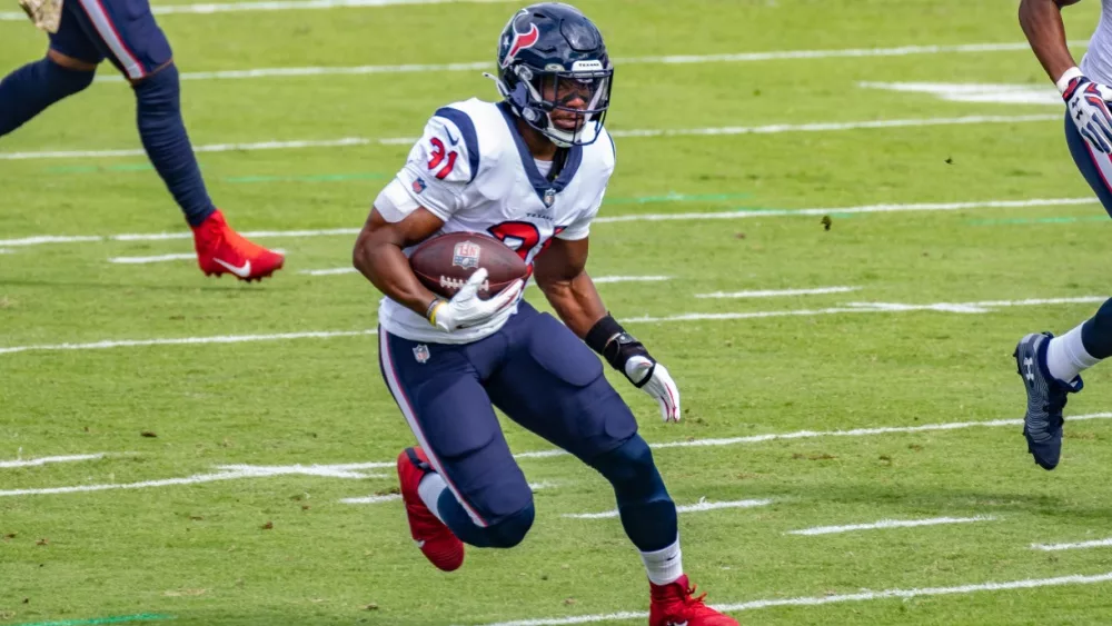 Running back David Johnson during NFL Houston Texans vs Jacksonville Jaguars Jacksonville, Florida USA November 8 2020