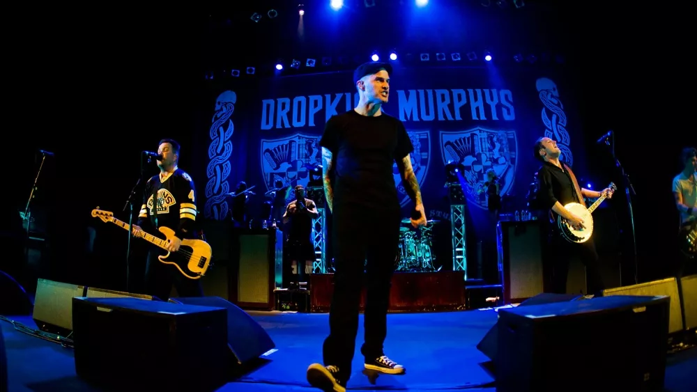 Al Barr of the Dropkick Murphys performs on stage at the Paramount Theater in Seattle, WA on June 27, 2011