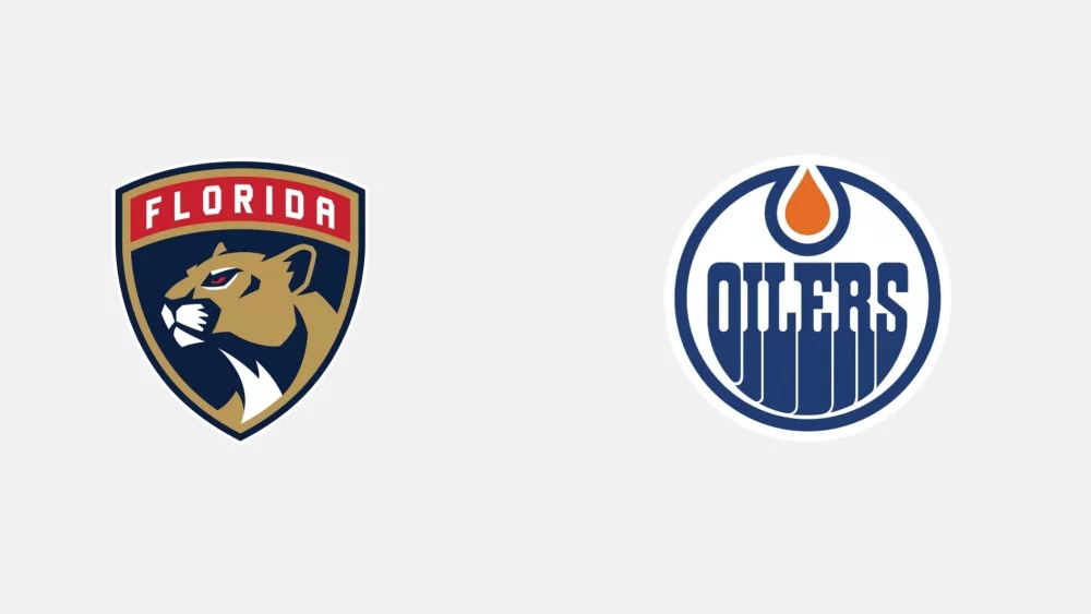 LOGOS of NHL Teams Florida Panthers, and Edmonton Oilers