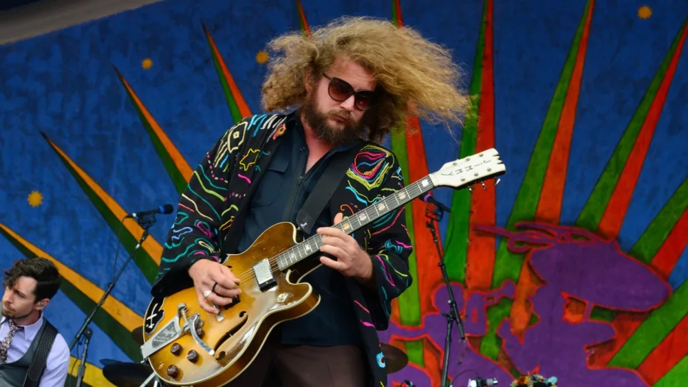 Jim James of My Morning Jacket performs at the 2016 New Orleans Jazz and Heritage Festival. New Orleans, LA - April 29, 2016