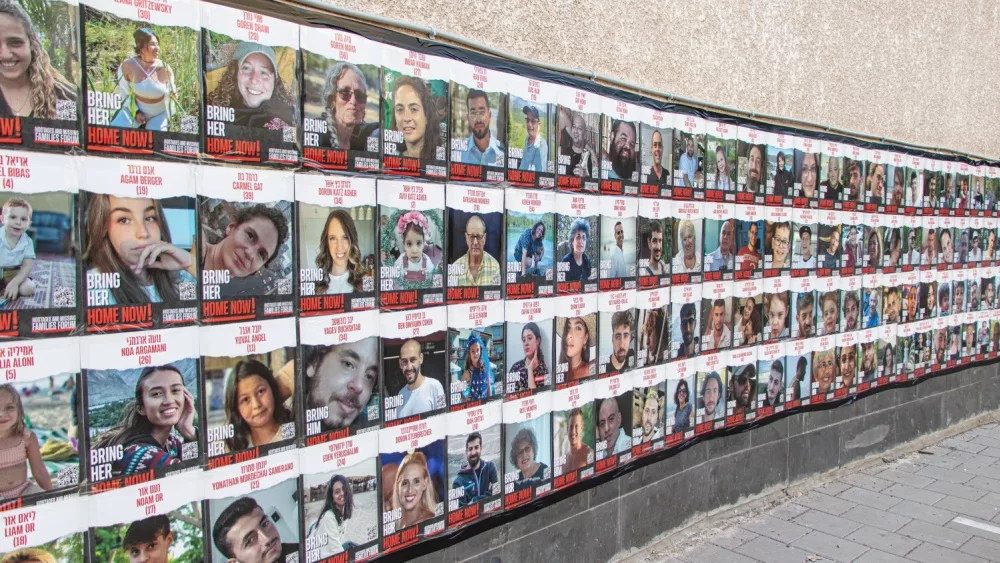 Israeli civilians gathered in solidarity for the missing and kidnapped Israeli people, and demanding to bring the hostages home now from Gaza war. Tel Aviv, Israel - November, 2023