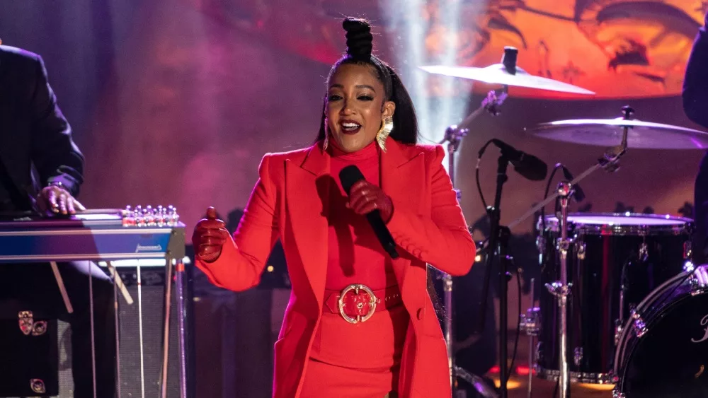 Mickey Guyton performs during the 89th annual Rockefeller Center Christmas tree lighting ceremony New York, NY - December 1, 2021