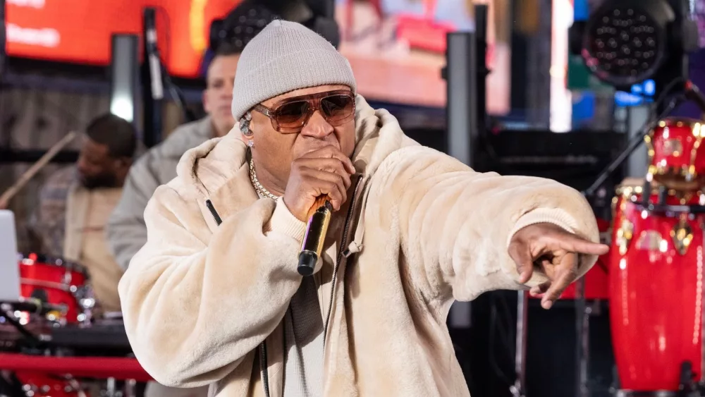 LL Cool J performs on stage during 2024 New Year's celebration on Times Square in New York on December 31, 2023.