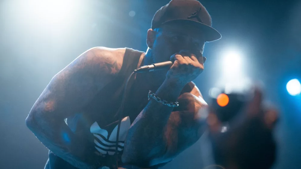 Concert show of rap-rock American band Crazy Town. Live on stage. MOSCOW - 21 NOVEMBER,2015