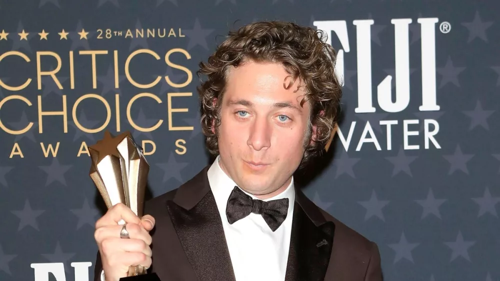 Jeremy Allen White at 2023 Critics Choice Press Room at the Fairmont Century Plaza on January 15, 2023 in Century City, CA