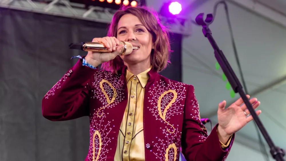 Brandi Carlile performs with the Highwomen at The Newport Folk Festival in Rhode Island. Newport, Rhode Island, USA - July 26,2019