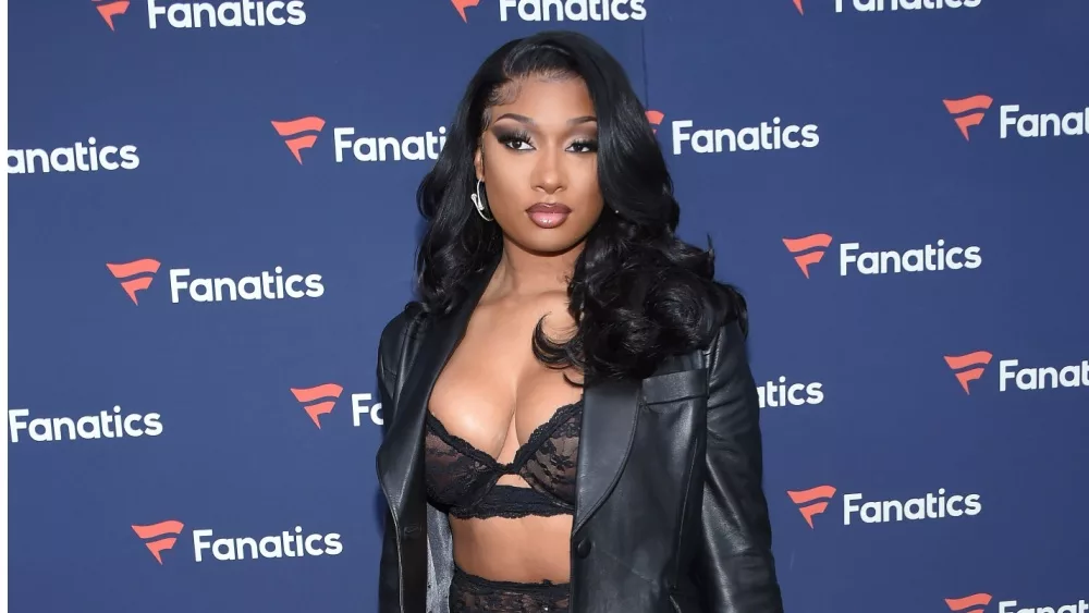 Megan Thee Stallion arrives for Michael Rubin's 2022 Fanatics Super Bowl Party on February 12, 2022 in Culver City, CA