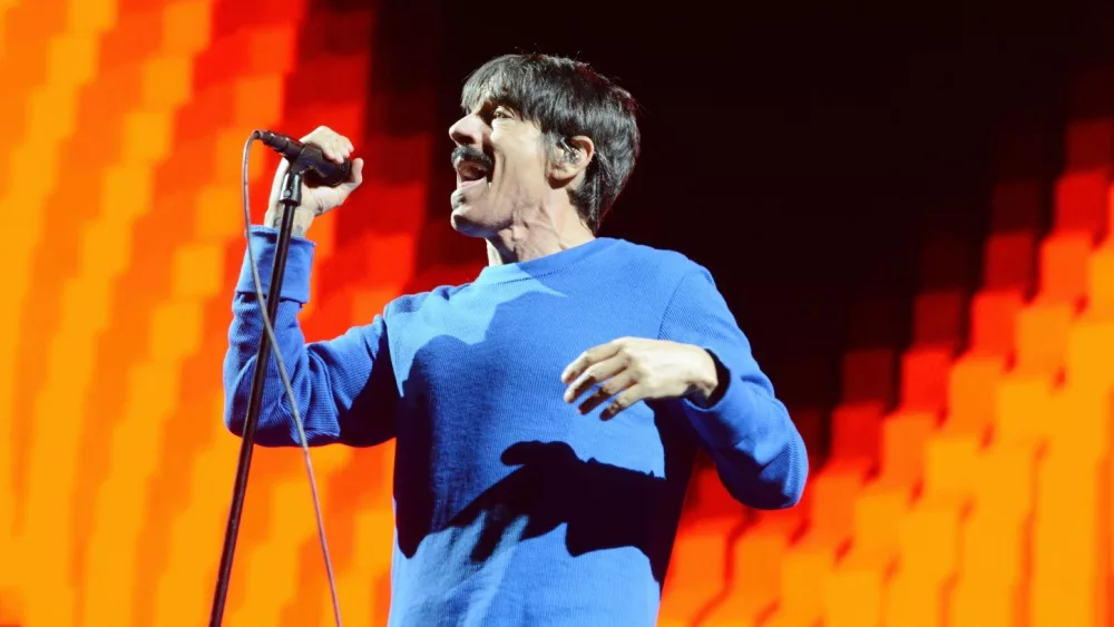 Anthony Kiedis performs with his band the Red Hot Chili Peppers at the 2023 Sound on Sound Music Festival. Bridgeport, Connecticut - September 30, 2023