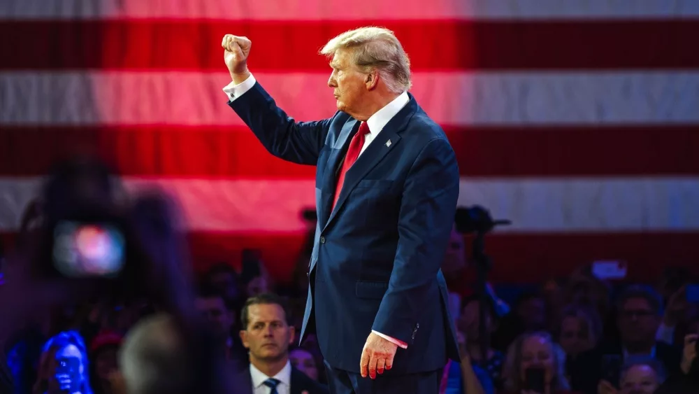 Donald Trump speaks at CPAC about his plan for defeating current President Joe Biden in November. NATIONAL HARBOR, MD, USA- February 24, 2024