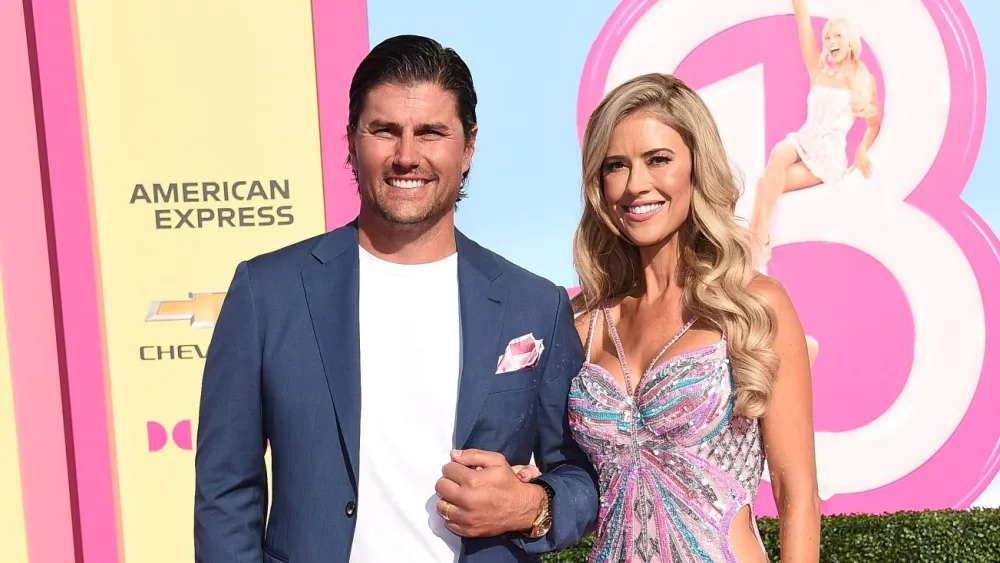 Joshua Hall and wife Christina Hall at the Barbie World Premiere at the Shrine Auditorium on July 9, 2023 in Los Angeles, CA