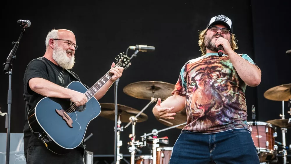 Jack Black and Kyle Gass from Tenacious D perform in concert at Rock in Park festival on June 8, 2019 in Nuremberg, Germany