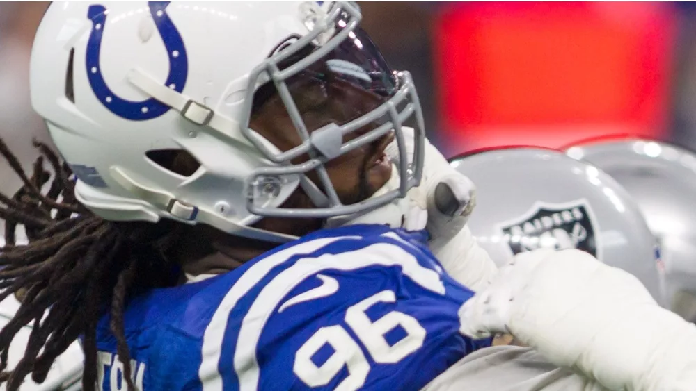 Denico Autry #96 - Indianapolis Colts host the Oakland Raiders on Sunday Sept. 29th 2019 at Lucas Oil Stadium in Indianapolis, IN -USA