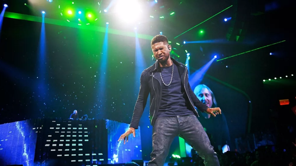 Las Vegas, NV, USA: September 24, 2011 - Usher performs at the inaugural iHeartRadio Music Festival at the MGM Grand Garden Arena.