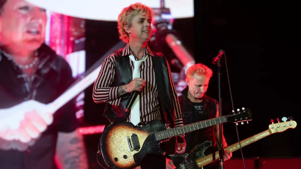 Green Day perform at the When We Were Young festival in Las Vegas, Nevada on 21 October 2023.