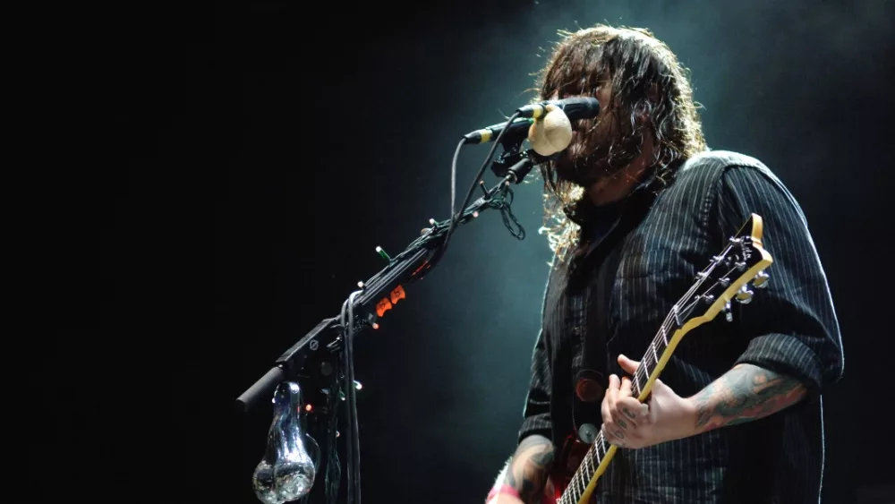 Vocalist/Guitarist Shaun Morgan of the Heavy Metal band Seether performs in concert October 5, 2011 at the Comfort Dental Amphitheater in Denver, CO.