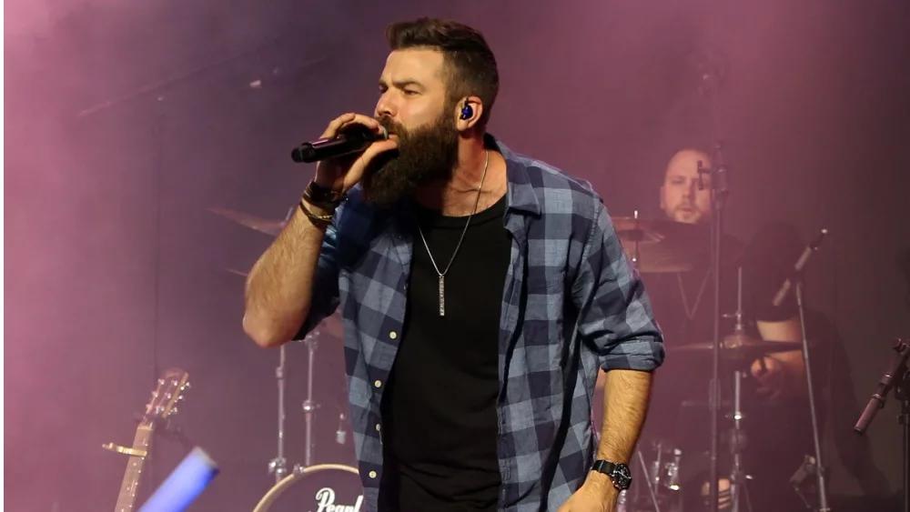 Jordan Davis performs at CMT's RAMJAM on June 3, 2019 at TopGolf in Nashville, Tennessee.