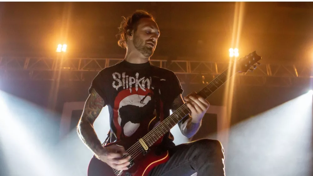 Chris Cain rhythm guitarist for Bad Wolves. Tribute Communities Centre , Oshawa Ontario Canada. 11/30/2018