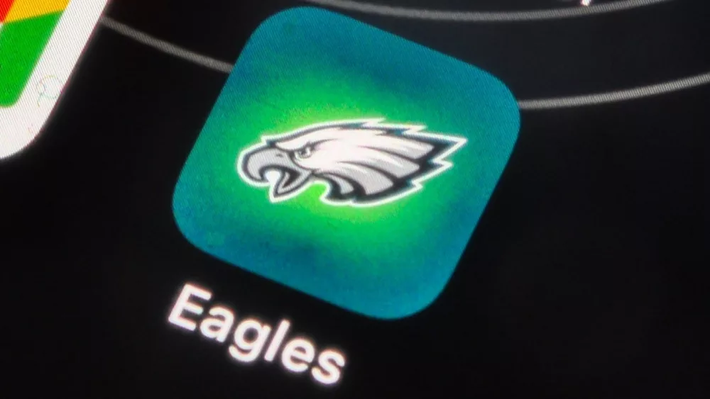 photo of the philadelphia eagles app on a smartphone