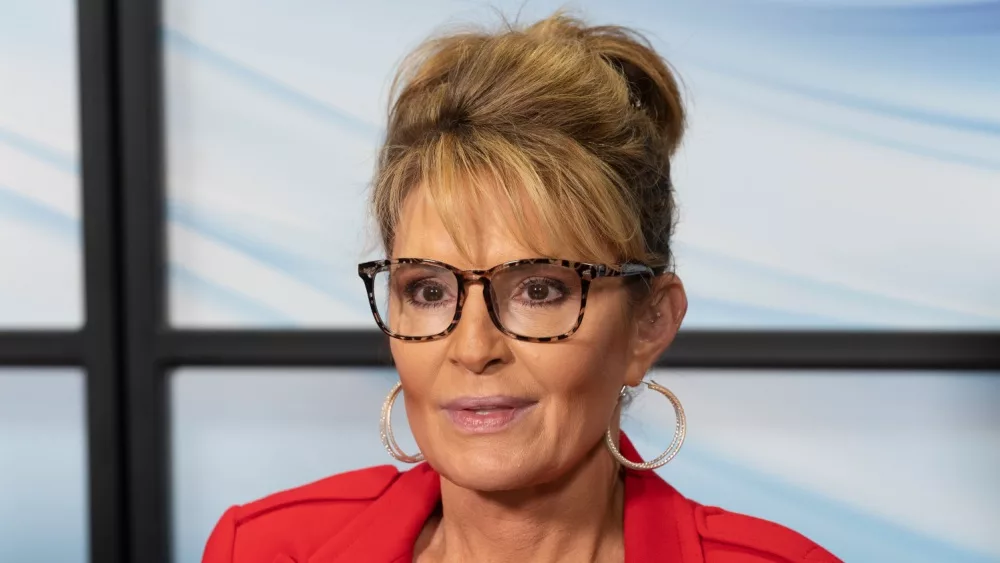 Sarah Palin conducts interview for Lindell TV during CPAC Texas 2022 conference at Hilton Anatole. Dallas, TX - August 4, 2022