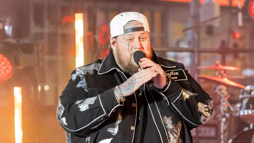 Jelly Roll performs on stage during 2024 New Year's celebration on Times Square in New York on December 31, 2023.