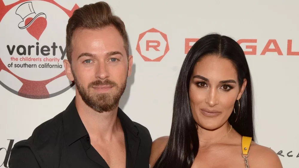 Artem Chigvintsev, Nikki Bella at the 9th Annual Variety Charity Poker & Casino Night at the Paramount Studios on July 24, 2019 in Los Angeles, CA