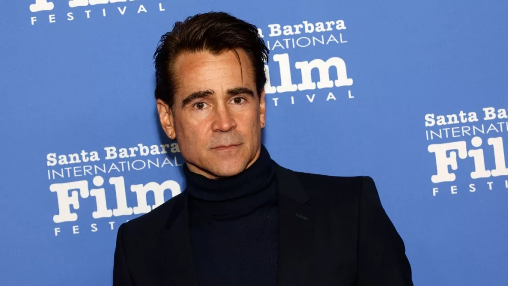 Colin Farrell attends the Cinema Vanguard Award ceremony honoring Colin Farrell and Brendan Gleeson at The Arlington Theatre. SANTA BARBARA, CALIFORNIA - February 16, 2023