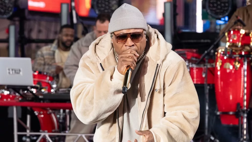 LL Cool J performs on stage during 2024 New Year's celebration on Times Square in New York on December 31, 2023.