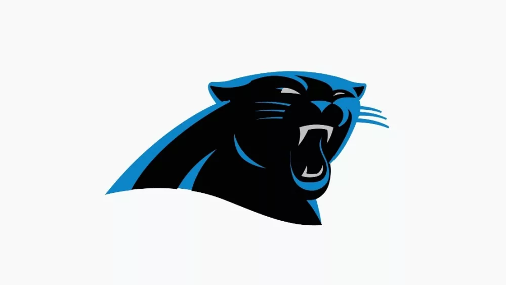 Carolina Panthers, Sports editorial vector logo is printed on white paper.